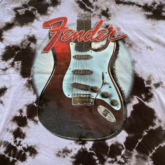 Fender Guitar Men's Tie Dye Graphic T-Shirt Size Medium Cotton Music Tee Rock - Picture 2 of 6
